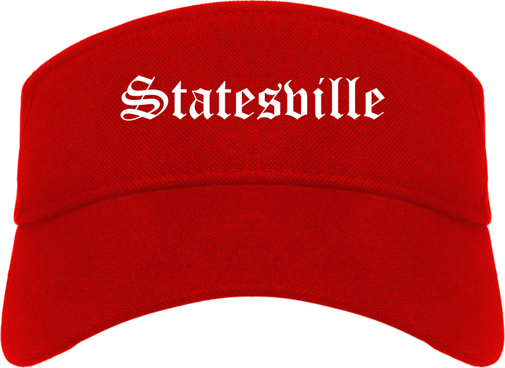 Statesville North Carolina NC Old English Mens Visor Cap Hat Red