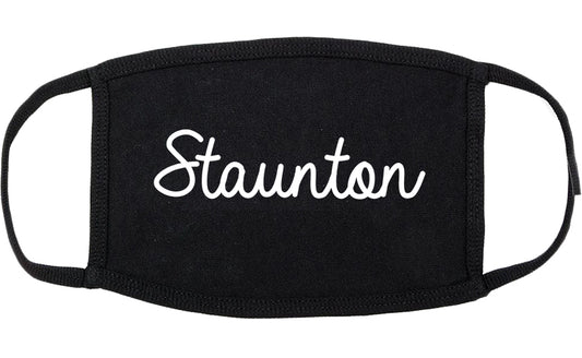 Staunton Illinois IL Script Cotton Face Mask Black