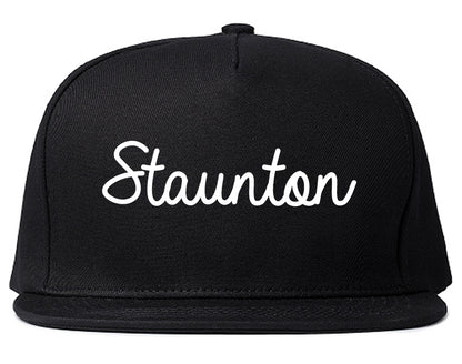 Staunton Illinois IL Script Mens Snapback Hat Black
