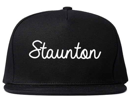 Staunton Illinois IL Script Mens Snapback Hat Black