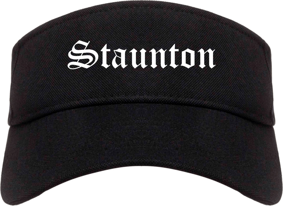 Staunton Illinois IL Old English Mens Visor Cap Hat Black