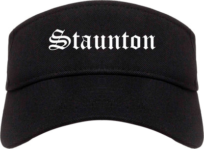 Staunton Illinois IL Old English Mens Visor Cap Hat Black