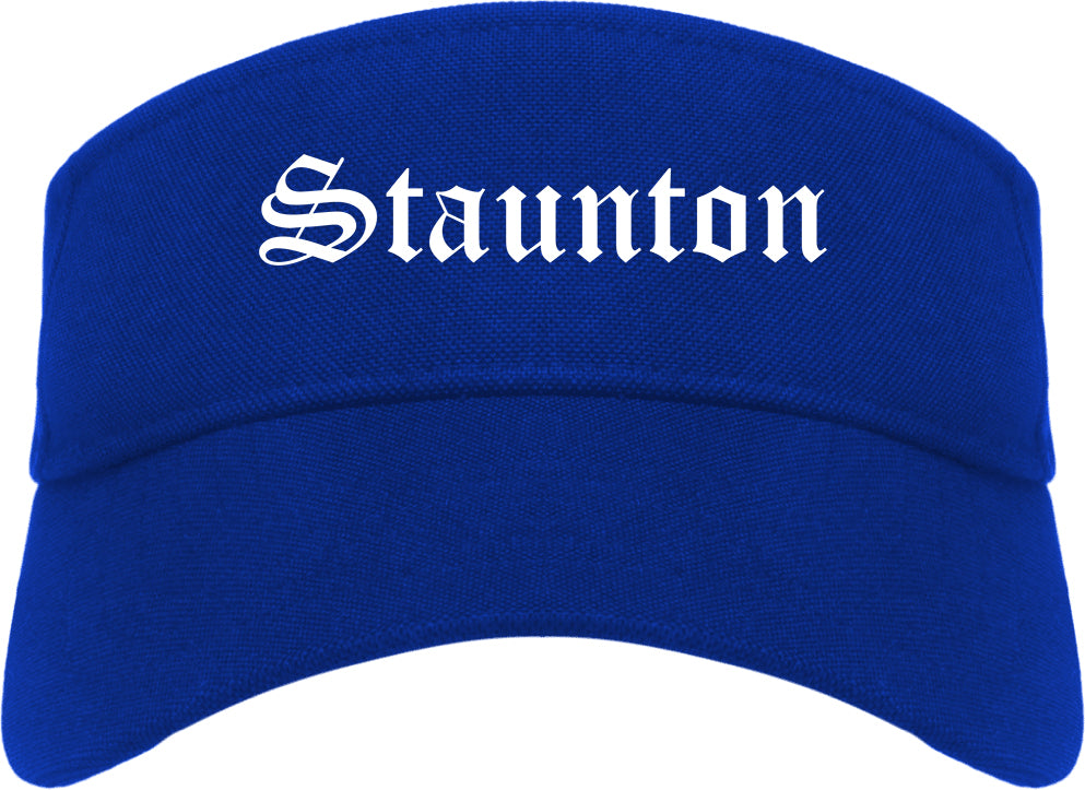 Staunton Virginia VA Old English Mens Visor Cap Hat Royal Blue