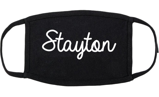 Stayton Oregon OR Script Cotton Face Mask Black