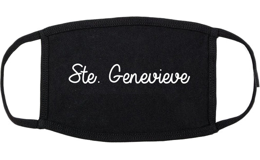 Ste. Genevieve Missouri MO Script Cotton Face Mask Black