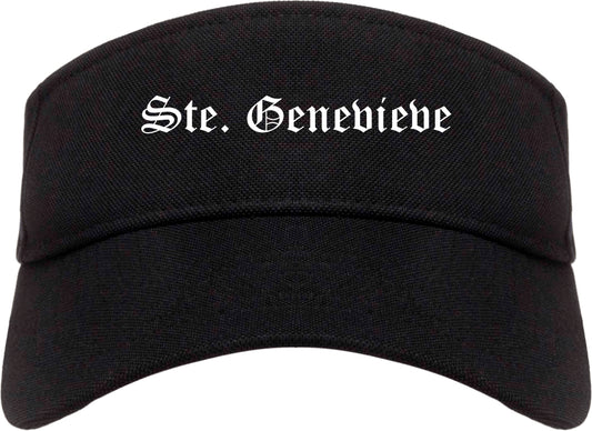 Ste. Genevieve Missouri MO Old English Mens Visor Cap Hat Black