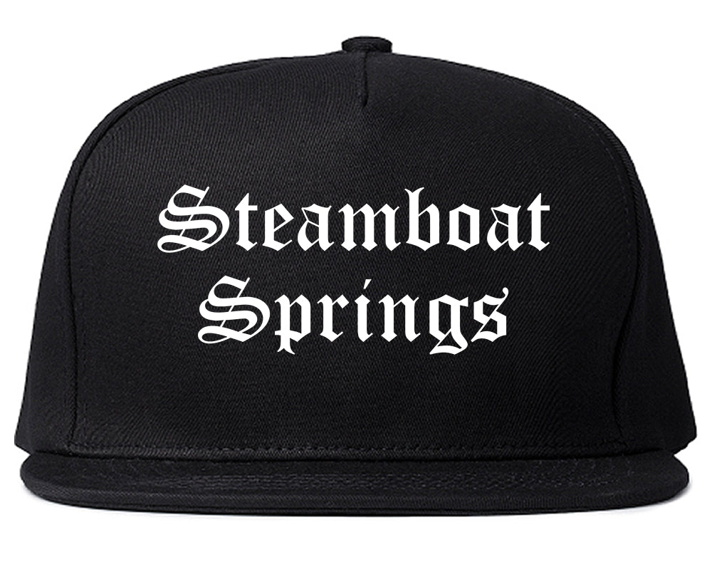 Steamboat Springs Colorado CO Old English Mens Snapback Hat Black