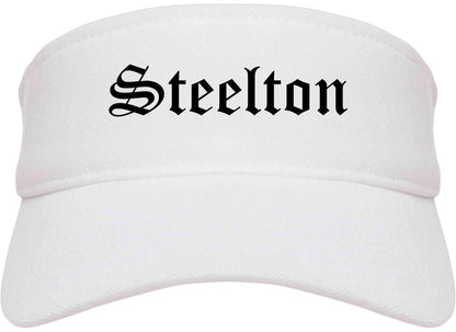 Steelton Pennsylvania PA Old English Mens Visor Cap Hat White