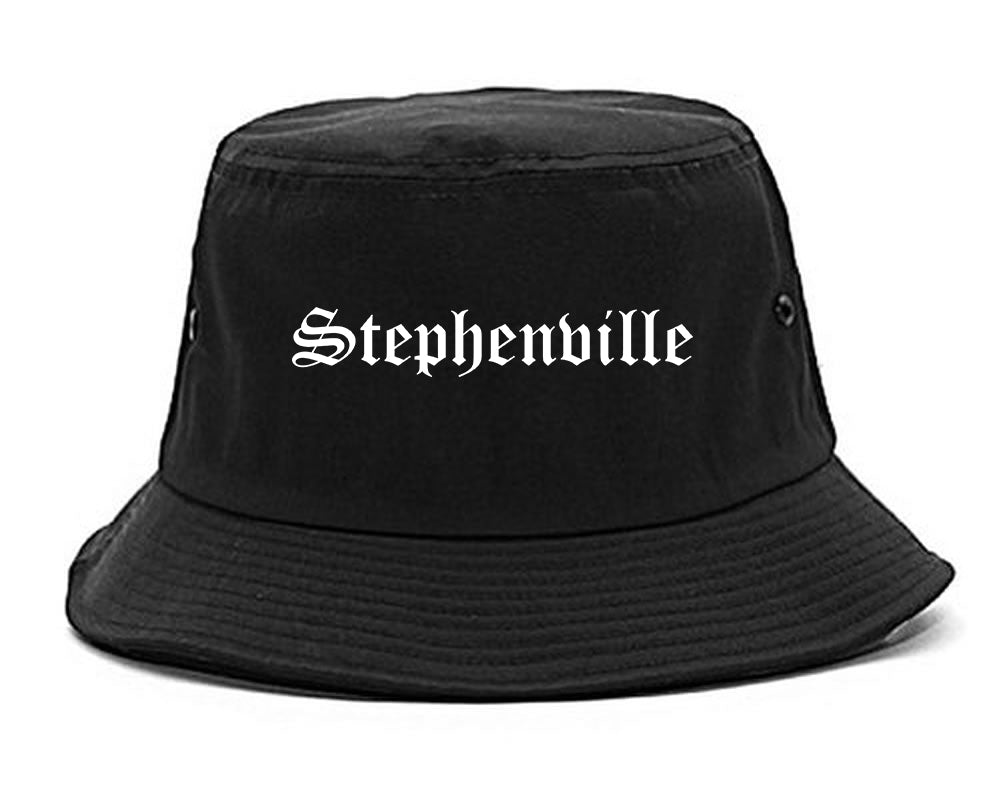 Stephenville Texas TX Old English Mens Bucket Hat Black