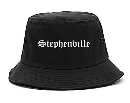 Stephenville Texas TX Old English Mens Bucket Hat Black