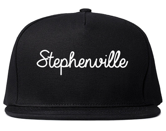 Stephenville Texas TX Script Mens Snapback Hat Black