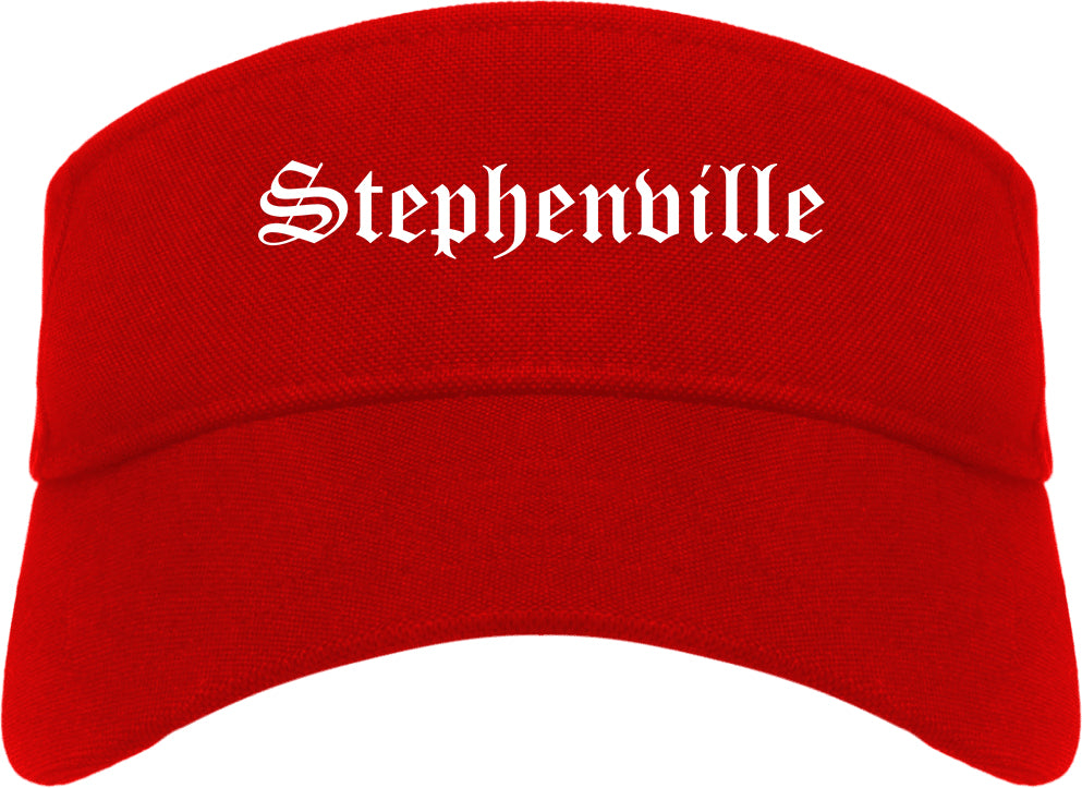 Stephenville Texas TX Old English Mens Visor Cap Hat Red