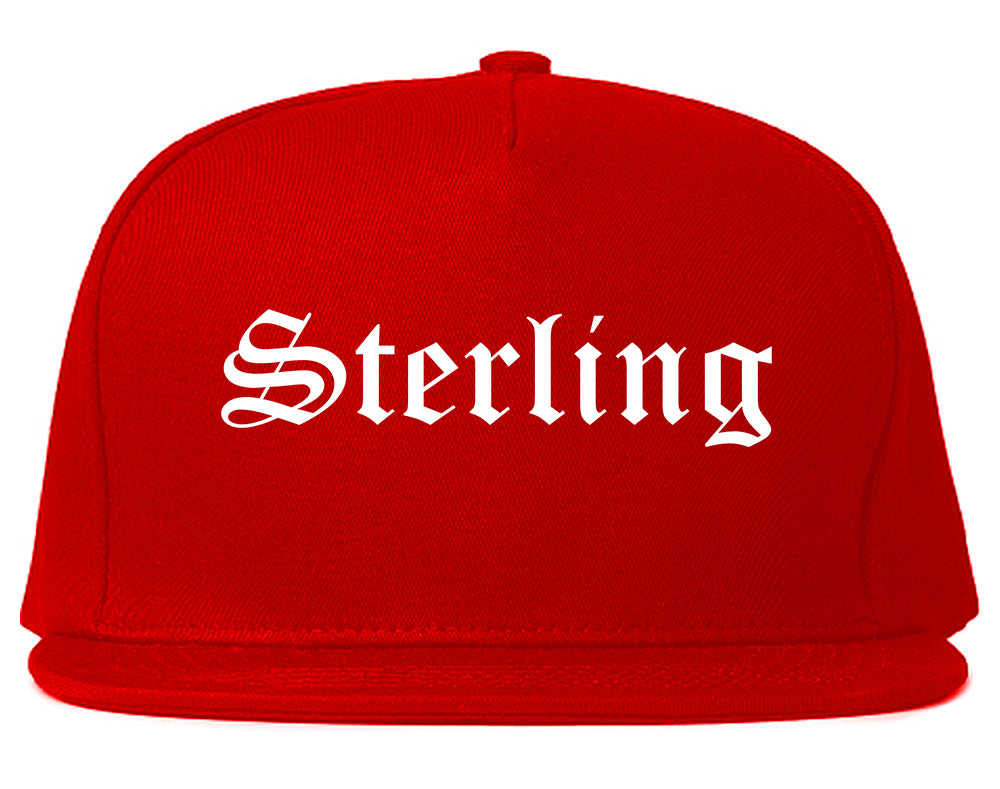 Sterling Colorado CO Old English Mens Snapback Hat Red