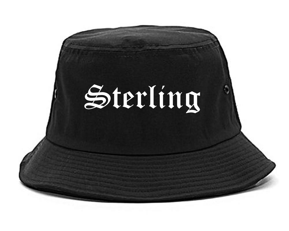 Sterling Colorado CO Old English Mens Bucket Hat Black