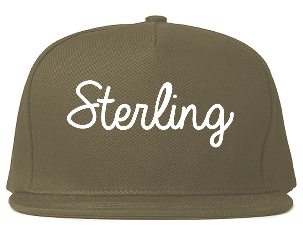 Sterling Colorado CO Script Mens Snapback Hat Grey