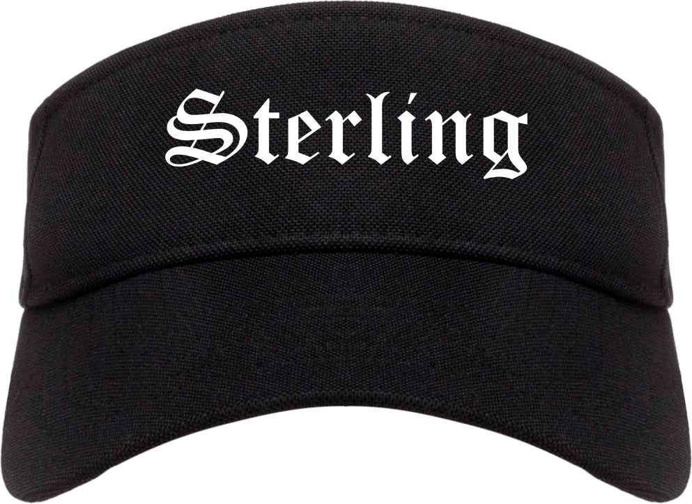 Sterling Colorado CO Old English Mens Visor Cap Hat Black