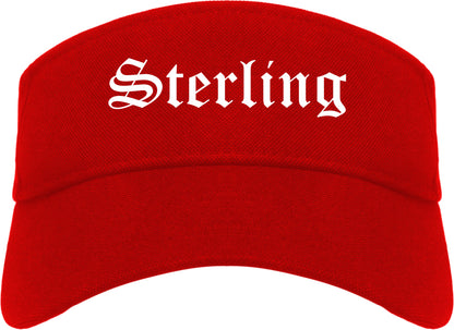 Sterling Colorado CO Old English Mens Visor Cap Hat Red