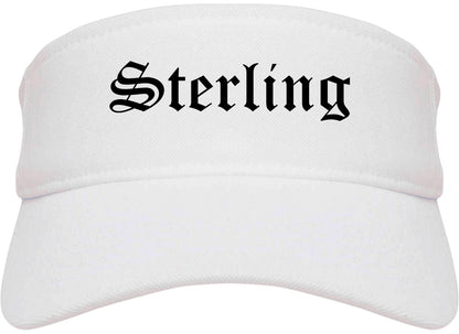 Sterling Colorado CO Old English Mens Visor Cap Hat White