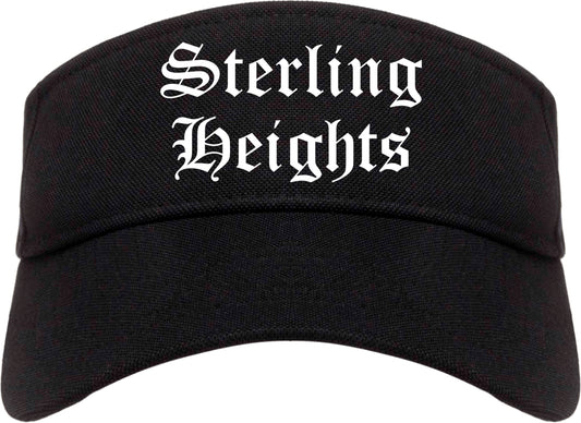 Sterling Heights Michigan MI Old English Mens Visor Cap Hat Black
