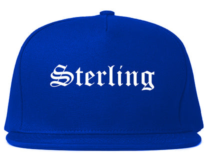 Sterling Illinois IL Old English Mens Snapback Hat Royal Blue