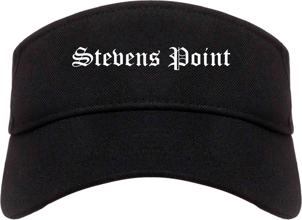 Stevens Point Wisconsin WI Old English Mens Visor Cap Hat Black