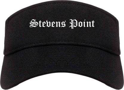 Stevens Point Wisconsin WI Old English Mens Visor Cap Hat Black