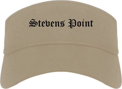 Stevens Point Wisconsin WI Old English Mens Visor Cap Hat Khaki
