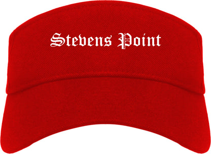 Stevens Point Wisconsin WI Old English Mens Visor Cap Hat Red