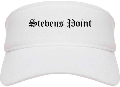 Stevens Point Wisconsin WI Old English Mens Visor Cap Hat White