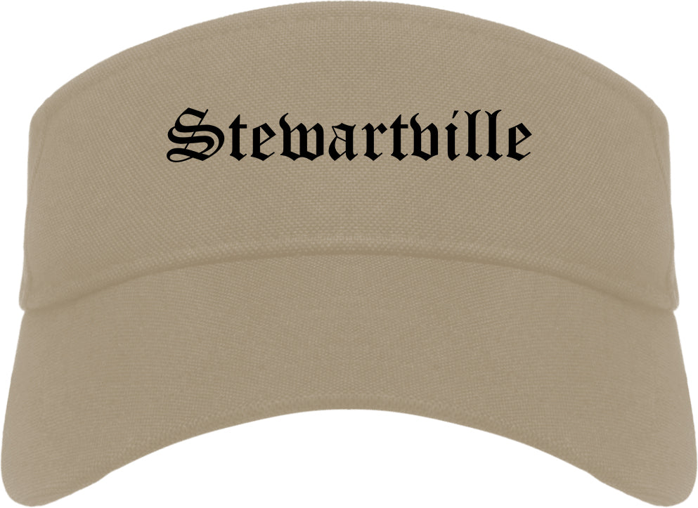 Stewartville Minnesota MN Old English Mens Visor Cap Hat Khaki