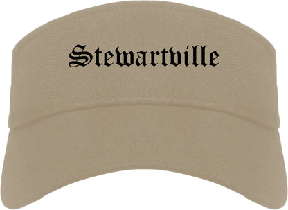 Stewartville Minnesota MN Old English Mens Visor Cap Hat Khaki