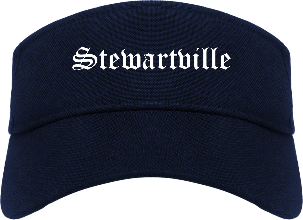 Stewartville Minnesota MN Old English Mens Visor Cap Hat Navy Blue