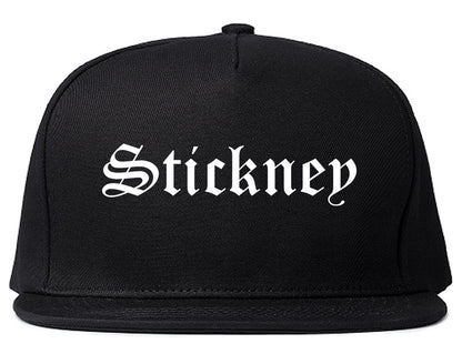 Stickney Illinois IL Old English Mens Snapback Hat Black
