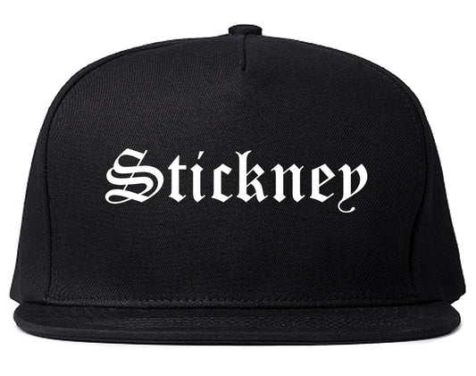 Stickney Illinois IL Old English Mens Snapback Hat Black