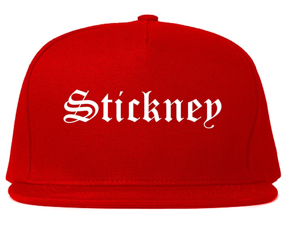 Stickney Illinois IL Old English Mens Snapback Hat Red