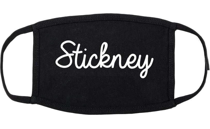 Stickney Illinois IL Script Cotton Face Mask Black