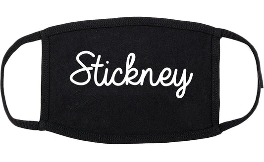 Stickney Illinois IL Script Cotton Face Mask Black