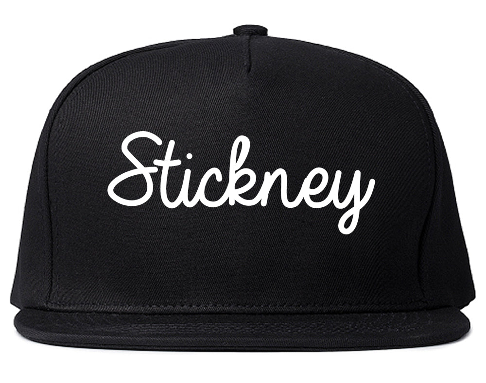 Stickney Illinois IL Script Mens Snapback Hat Black