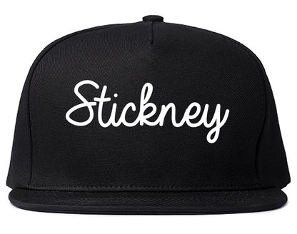 Stickney Illinois IL Script Mens Snapback Hat Black