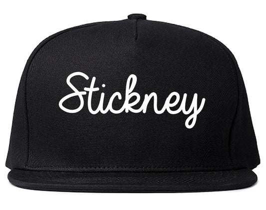 Stickney Illinois IL Script Mens Snapback Hat Black