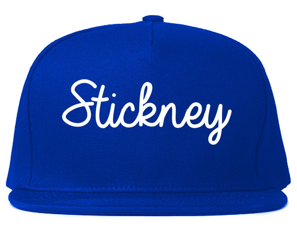 Stickney Illinois IL Script Mens Snapback Hat Royal Blue