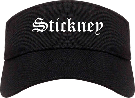 Stickney Illinois IL Old English Mens Visor Cap Hat Black