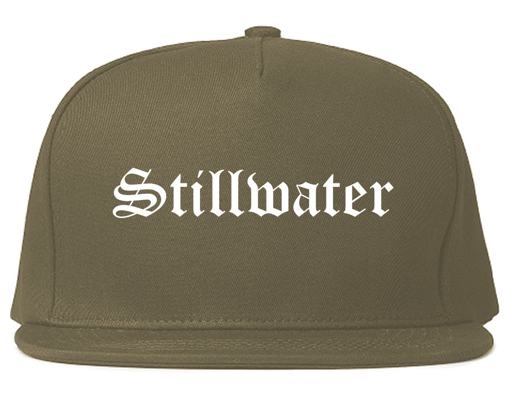 Stillwater Minnesota MN Old English Mens Snapback Hat Grey