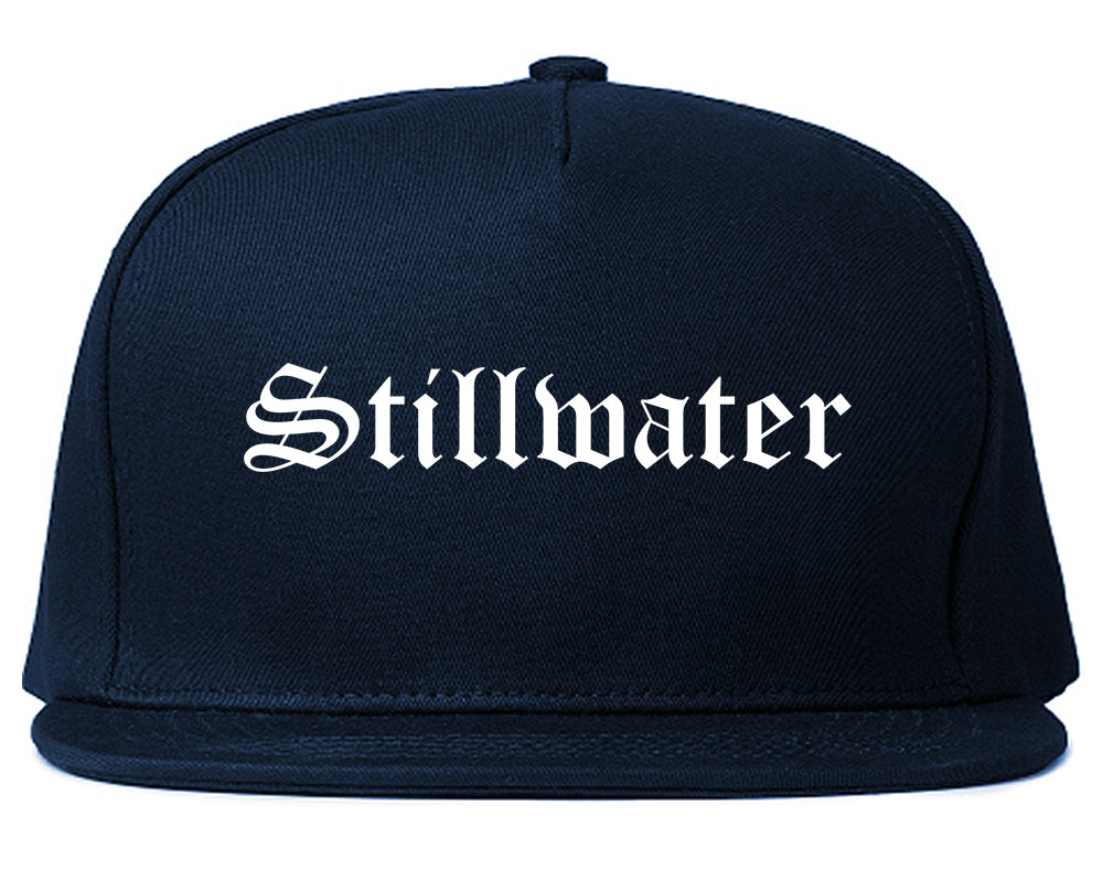 Stillwater Minnesota MN Old English Mens Snapback Hat Navy Blue