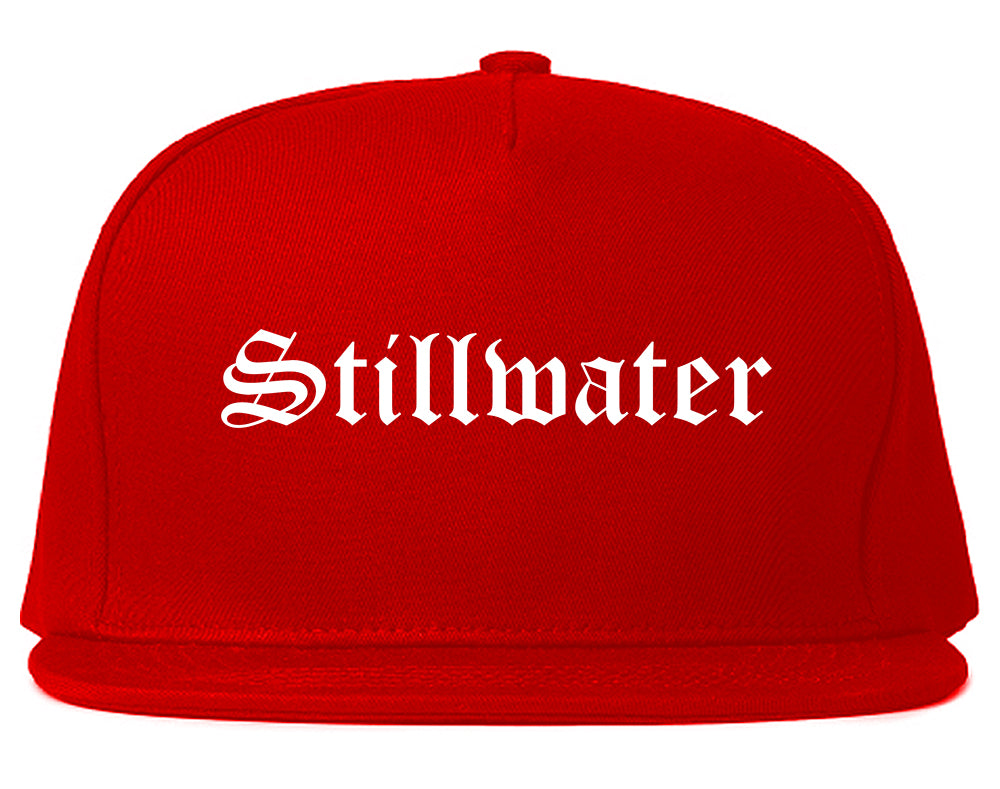 Stillwater Minnesota MN Old English Mens Snapback Hat Red