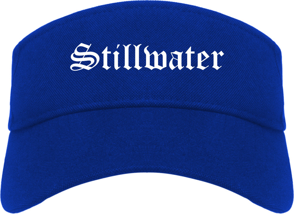 Stillwater Minnesota MN Old English Mens Visor Cap Hat Royal Blue