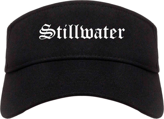 Stillwater Oklahoma OK Old English Mens Visor Cap Hat Black