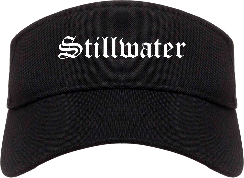 Stillwater Oklahoma OK Old English Mens Visor Cap Hat Black