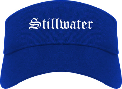 Stillwater Oklahoma OK Old English Mens Visor Cap Hat Royal Blue