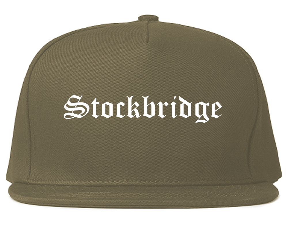 Stockbridge Georgia GA Old English Mens Snapback Hat Grey